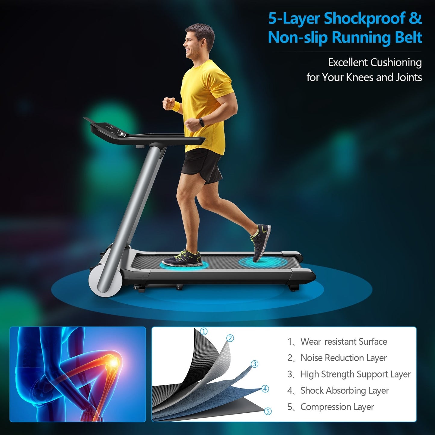 Italian Folding Treadmill – Heart Rate Belt & Fatigue Button