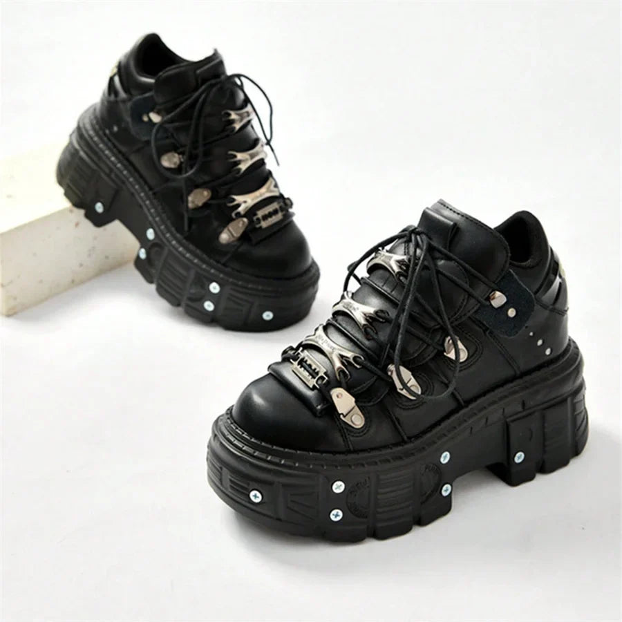 Embrace Your Rebellious Side Gothic Lace-Up Boots