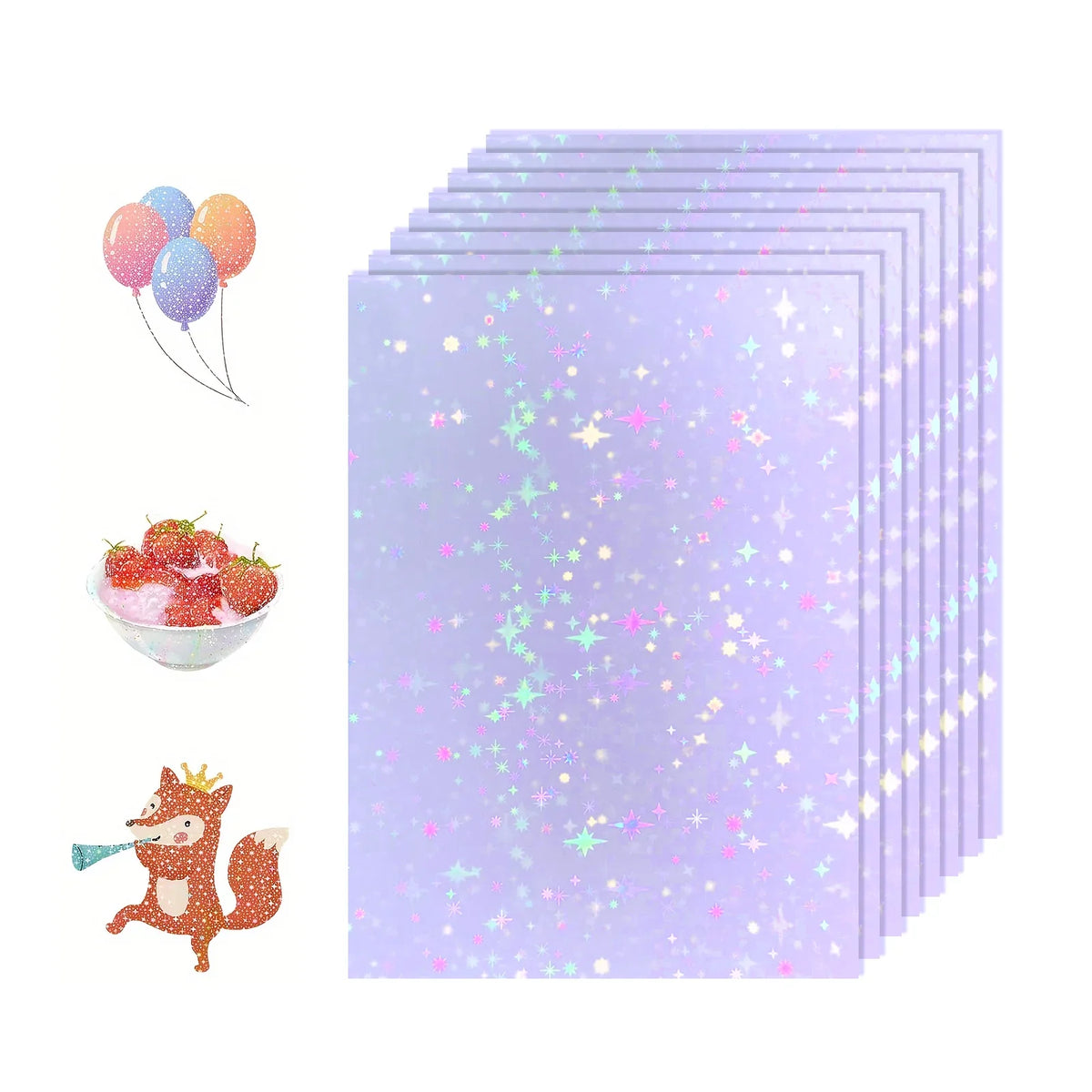 50 Sheets Holographic Cold Lamination Film | Clear Self-Adhesive Waterproof Overlay