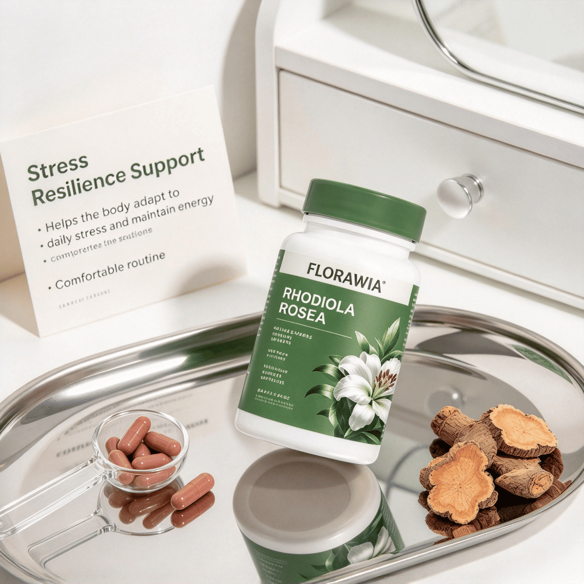 Rhodiola Rosea Capsules, Natural Herbal Supplement, Premium Root Extract for Daily Wellness Support