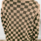 Multicolour Drop Shoulder Plaid Knit Long Sleeve Sweater