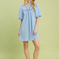 Umgee Seersucker Puff Sleeve Dress