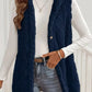 Button-Down Sherpa Hooded Vest Coat