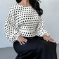 Polka Dot Round Neck Blouse