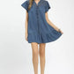 Umgee Ruffled Washed Denim Dress