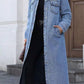 Longline Button-Front Denim Jacket