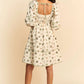Davi & Dani Cactus Printed Poplin Contrast Piping Mini Dress