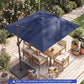 10 FT Cantilever Patio Umbrella with Solar LED Lights for Pool and Garden
