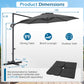 10 Feet Patio Cantilever Umbrella with Easy Tilt Adjustment