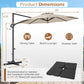 10 Feet Patio Cantilever Umbrella with Easy Tilt Adjustment