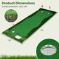 Golf Putting Green Mat 10x3.5ft with 3 Holes and Flags