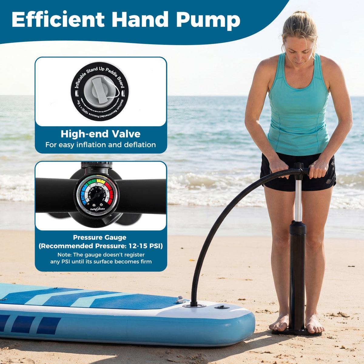 11' Wide Inflatable Stand Up Paddle Board with Backpack for All Skill Levels