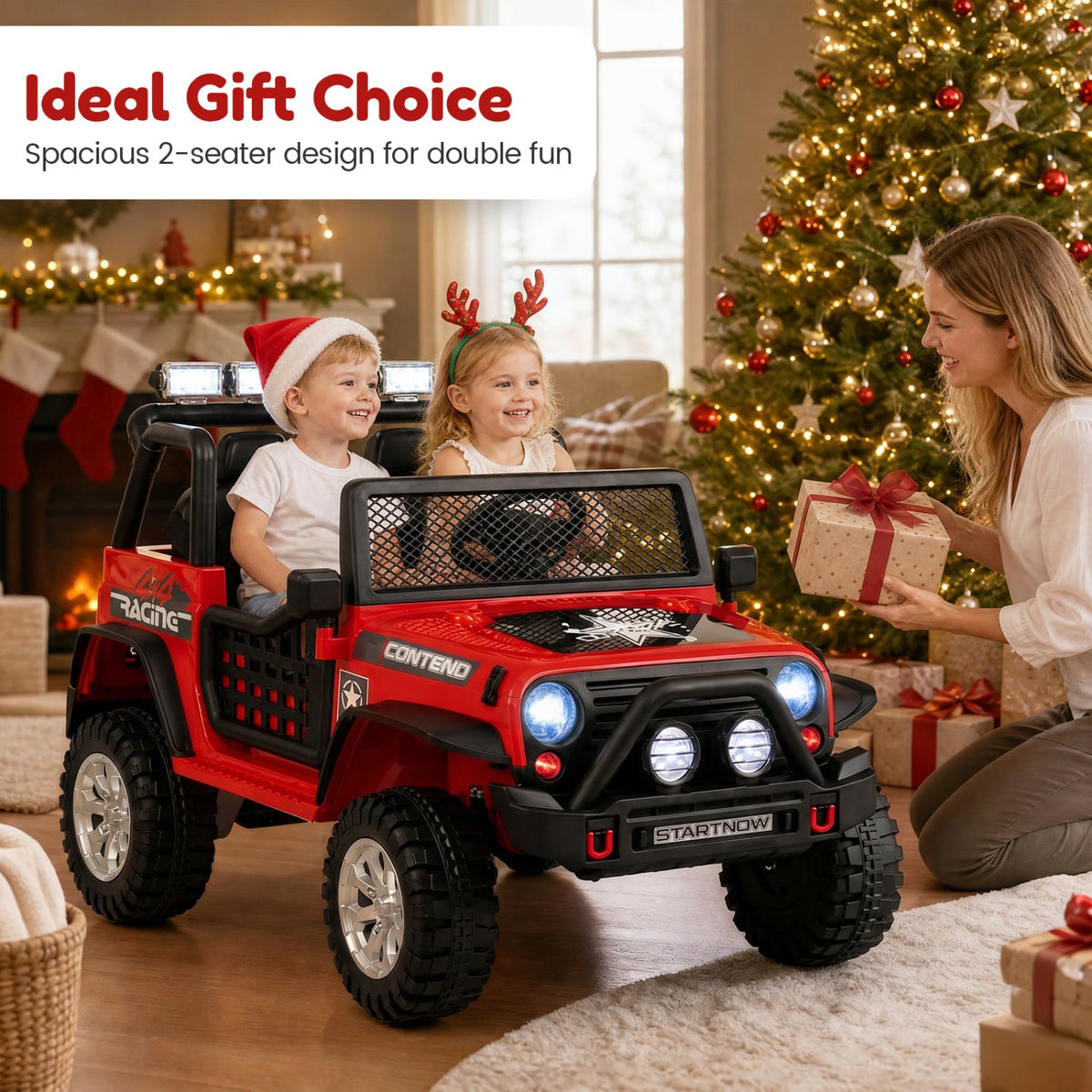 12V Electric Kids Ride On Car 2-Seater with Remote Control