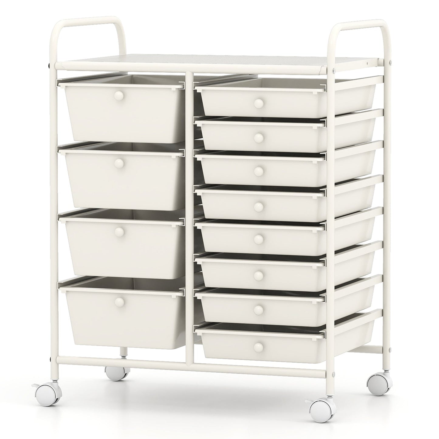 12-Drawer Utility Rolling Cart with Drawers Multi-Use Storage