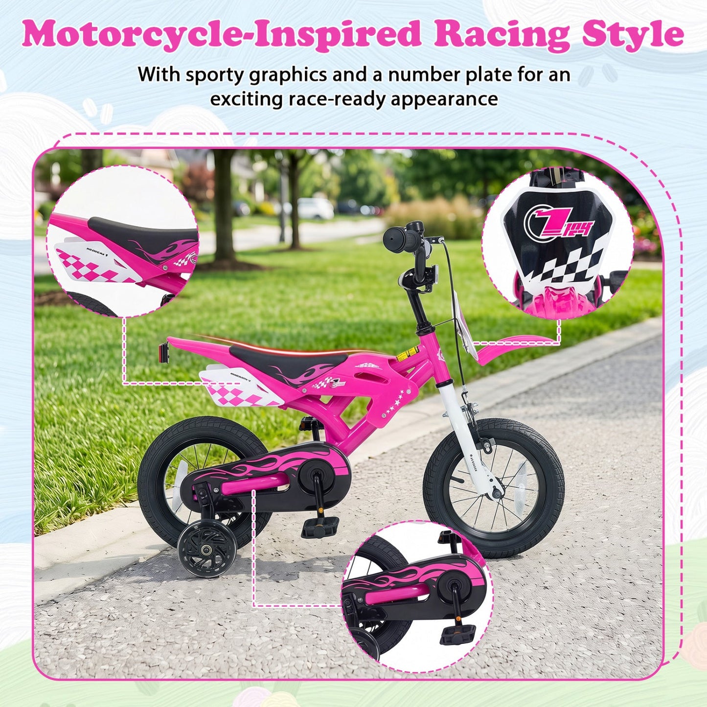 12 Inch Kids Bike with Training Wheels Ages 3-4
