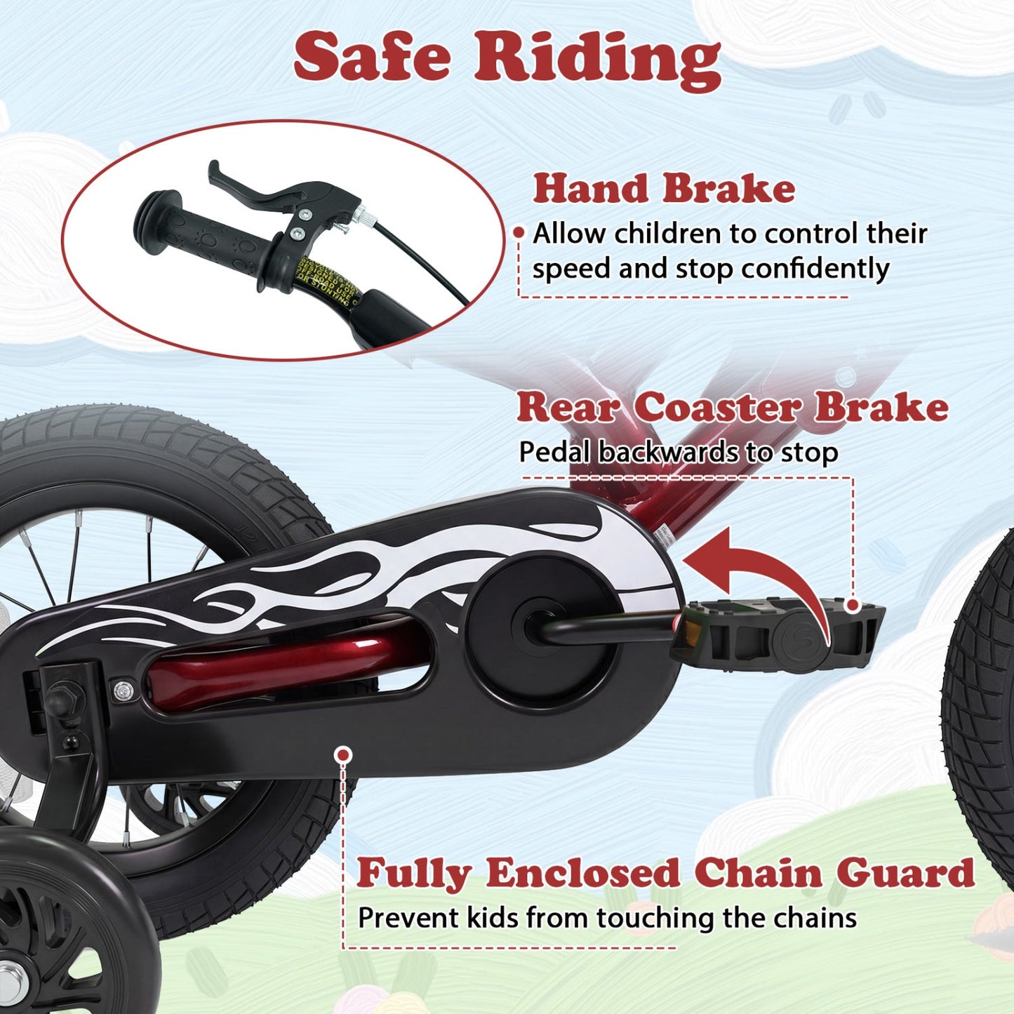 12 Inch Kids Bike with Training Wheels Ages 3-4