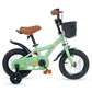 Girls Bike 12 Inch with Training Wheels and Basket - Green