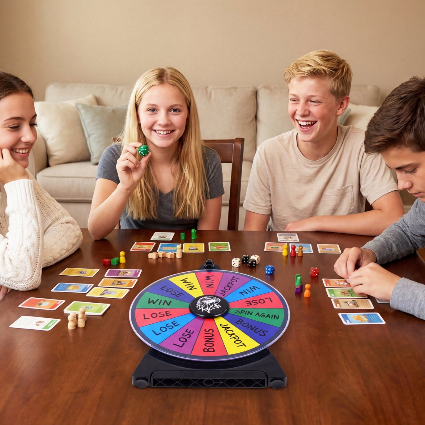 14 Slots Spin Wheel with Blackboard Marker