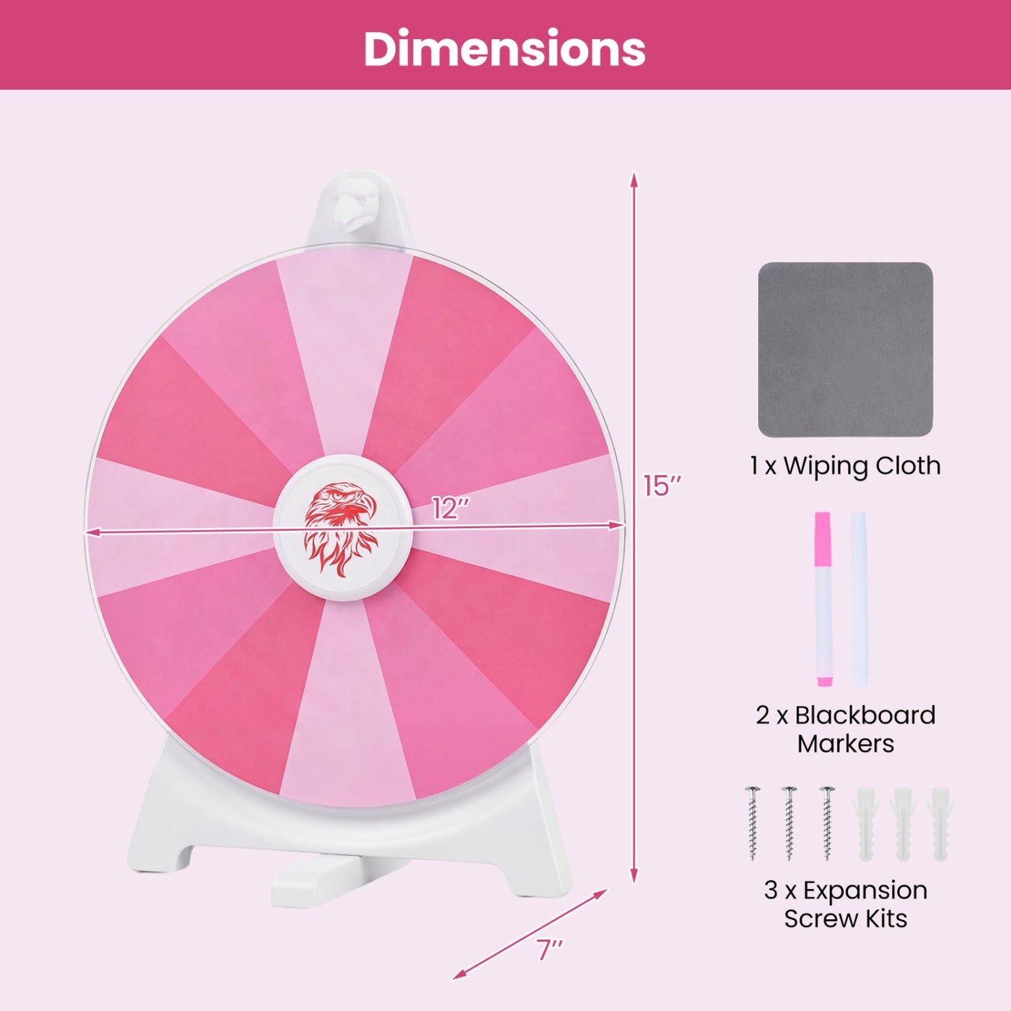 14 Slots Spin Wheel with Blackboard Marker