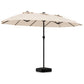 15.5 ft Patio Umbrella with Solar LED Lights and Base