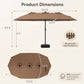 15.5 ft Patio Umbrella with Solar LED Lights and Base