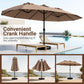 15.5 ft Patio Umbrella with Solar LED Lights and Base