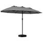 15.5 ft Patio Umbrella with Solar LED Lights and Base