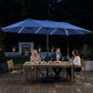 15.5 ft Patio Umbrella with Solar LED Lights and Base