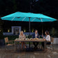 15.5 ft Patio Umbrella with Solar LED Lights and Base