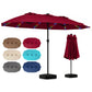 15.5 ft Patio Umbrella with Solar LED Lights and Base