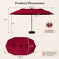 15.5 ft Patio Umbrella with Solar LED Lights and Base
