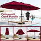 15.5 ft Patio Umbrella with Solar LED Lights and Base