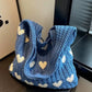 Heart Pattern Knitted Handbag