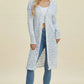 Double Take Full Size Open Front Longline Cardigan