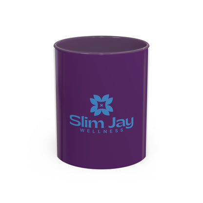 Wellness Logo Coffee Mug — Slim Jay Accent Ceramic Mug (11/15oz)
