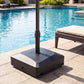 176 LBS Fillable Mobile Umbrella Base with 4 Wheels and 2 Locks