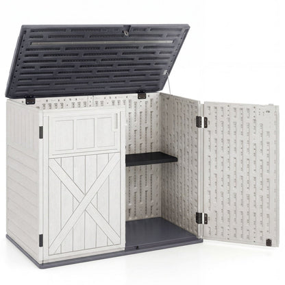 20 Cu.Ft Horizontal Resin Storage Shed with Adjustable Shelf