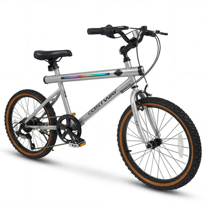 20 Inch LED-lit Cycling Bike with 2 Speakers and Ambient Lights for Men and Women