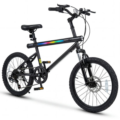 20 Inch Commuter Bicycle LED-lit with 6-Speed Shimano Twist Shifting and Stereo Speakers