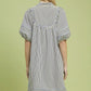 Umgee Striped Puff Sleeve Shift Dress