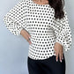 Polka Dot Round Neck Blouse