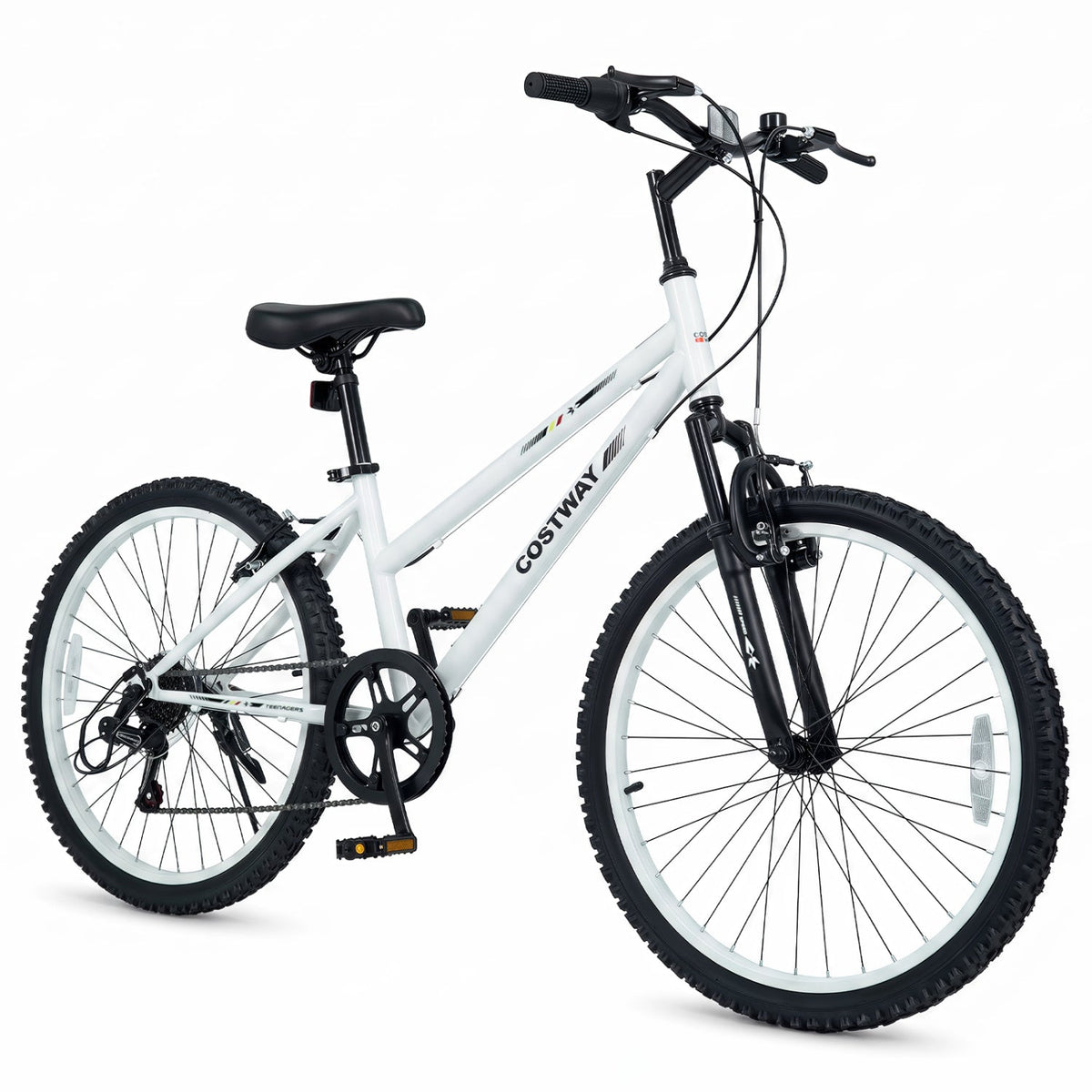 24 Inch Kids Mountain Bike Adjustable with 7 Speed and Suspension Fork