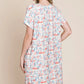 BOMBOM Printed Round Neck Short Sleeve Tee Dress