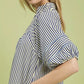 Umgee Striped Puff Sleeve Shift Dress