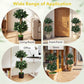 2 Pack 36" Artificial Double Ball Boxwood Topiary Tree with 41 Blossoms
