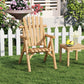 Solid Wood Patio Chair with Curved Seat and Slatted Backrest