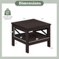 2-Tier Square Side Table with Storage Shelf and X-Frame for Bedroom Living Room