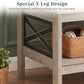 2-Tier Square Side Table with Storage Shelf and X-Frame for Bedroom Living Room
