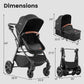 2-in-1 Convertible Baby Stroller with Car Seat Adapters