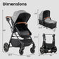 2-in-1 Convertible Baby Stroller with Car Seat Adapters